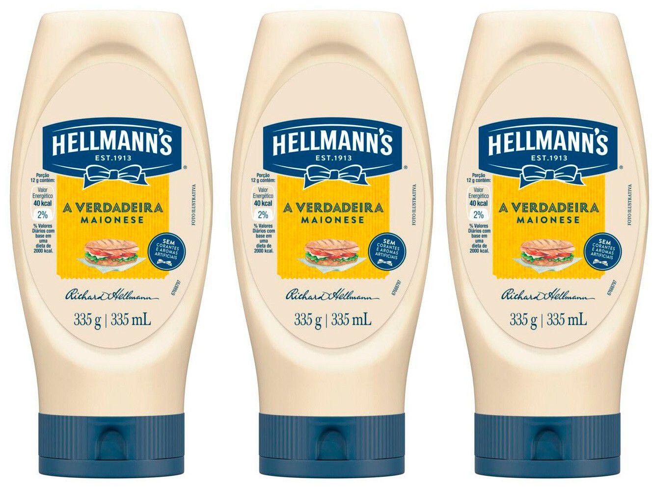 Kit Maionese Tradicional Hellmanns 335g - 3 Unidades