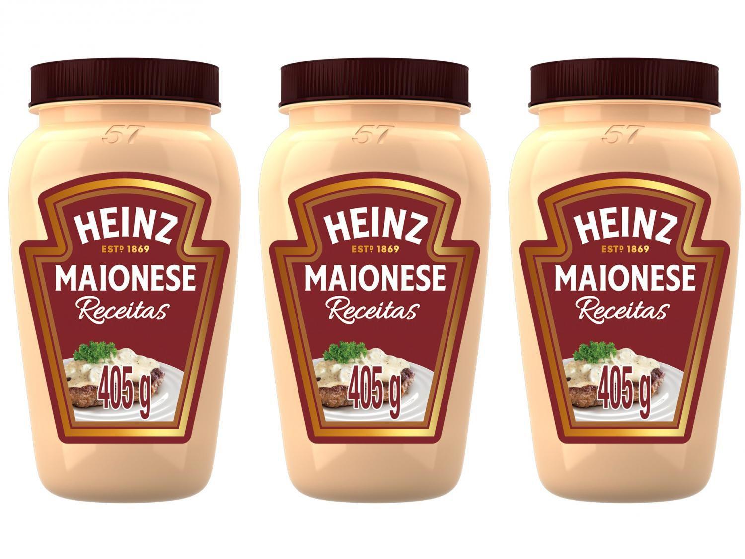 Kit Maionese Tradicional Heinz Receitas - 3 Unidades 405g Cada