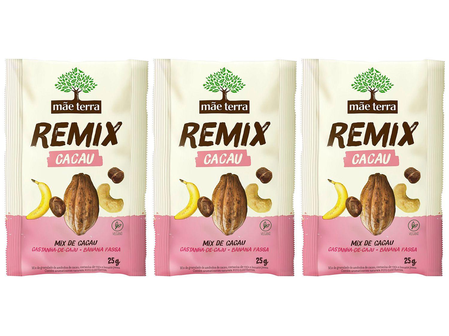 Kit Mix de Cacau Mãe Terra Remix 3 Unidades - 25g Cada