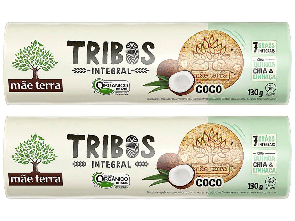 Kit Biscoito Coco Integral Vegano Tribos Mãe Terra - 130g 2 Unidades