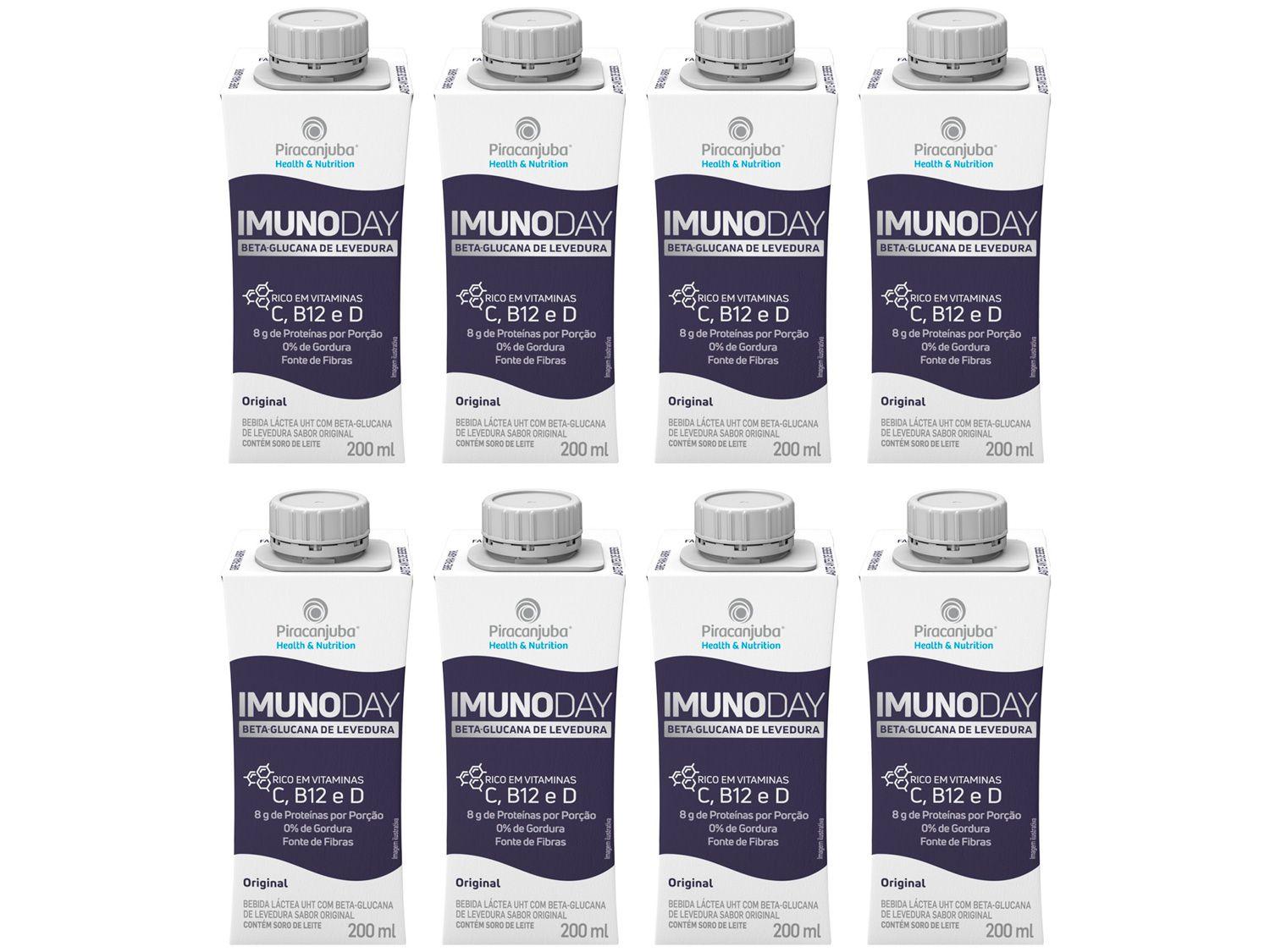 Kit Bebida Láctea Piracanjuba Imunoday Original - 8 Unidades 200ml Cada