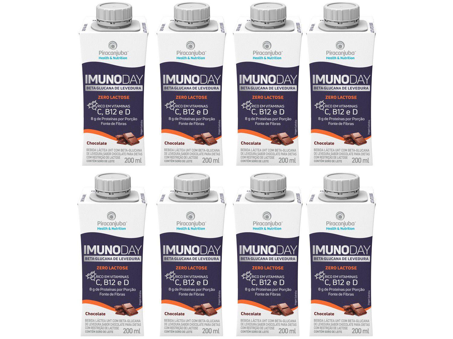 Kit Bebida Láctea Piracanjuba Imunoday - Zero Lactose Original 8 Unidades 200ml Cada