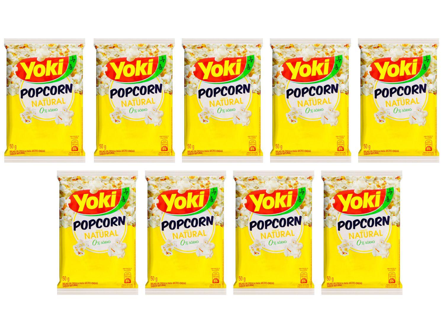 Pipoca de Micro-ondas Yoki Natural 50g - 9 Unidades