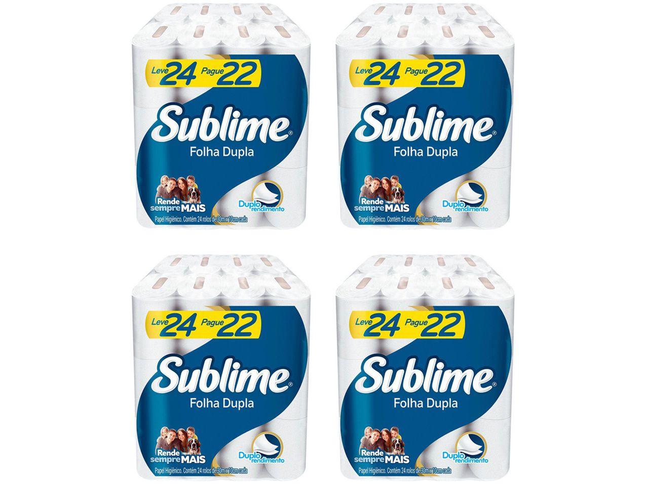 Kit Papel Higiênico Folha Dupla Sublime Softy?s - 4 Pacotes com 24 Unidades Cada