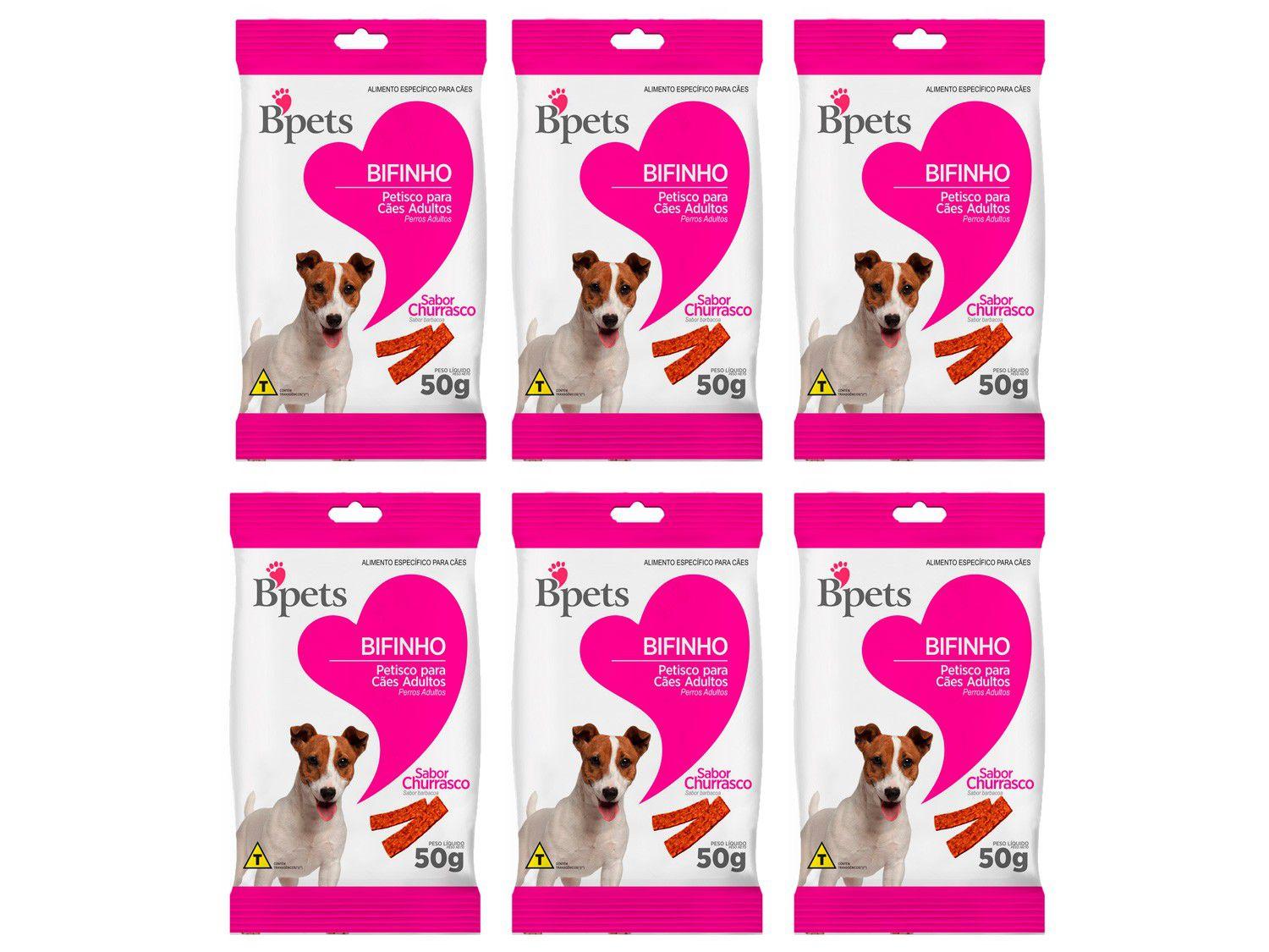 Kit Bifinho para Cachorro Adulto Bpets - Churrasco 6 Unidades 50g Cada