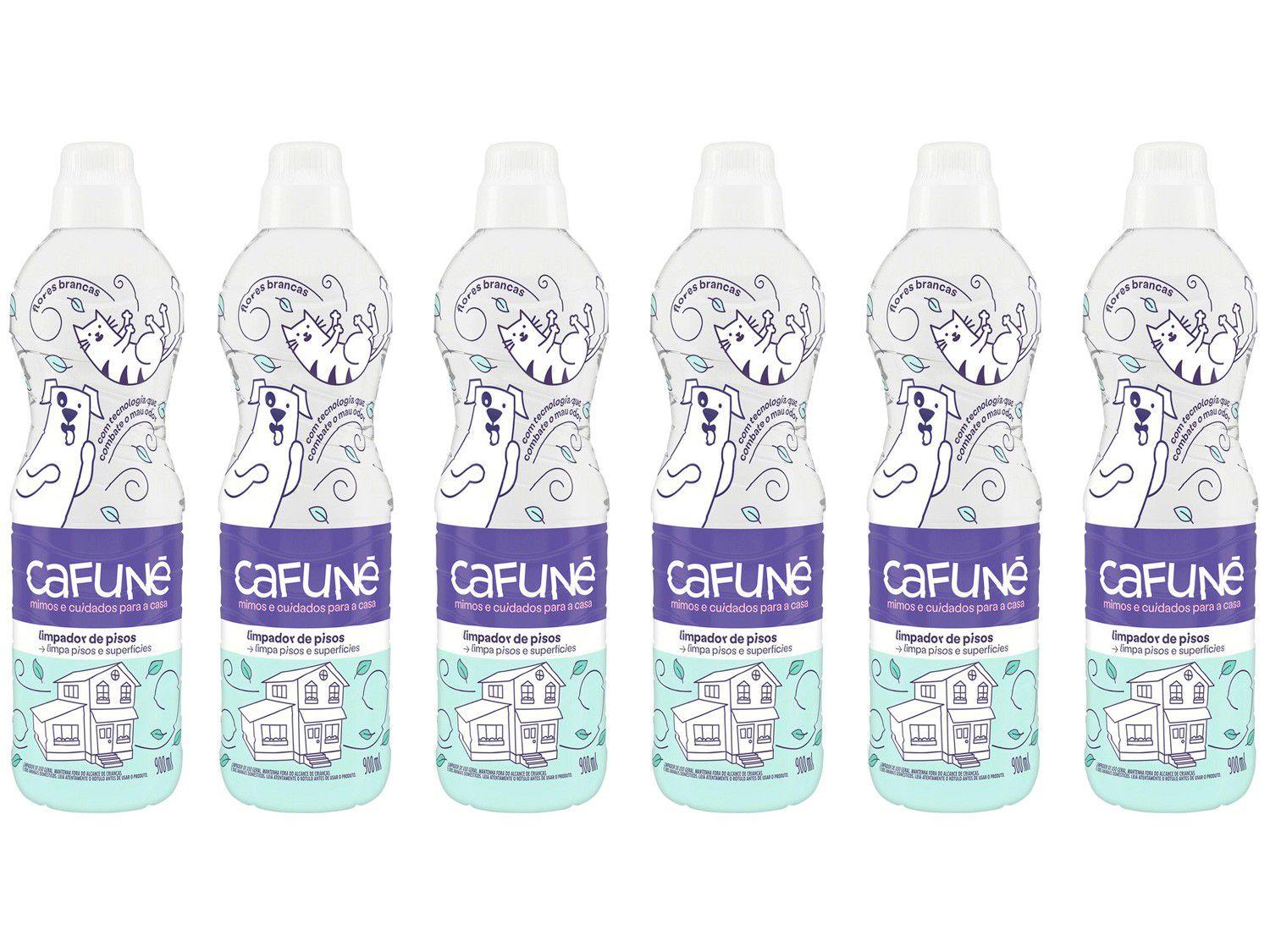 Kit Limpa Piso Cafuné Flores Brancas - 6 Unidades 900ml Cada