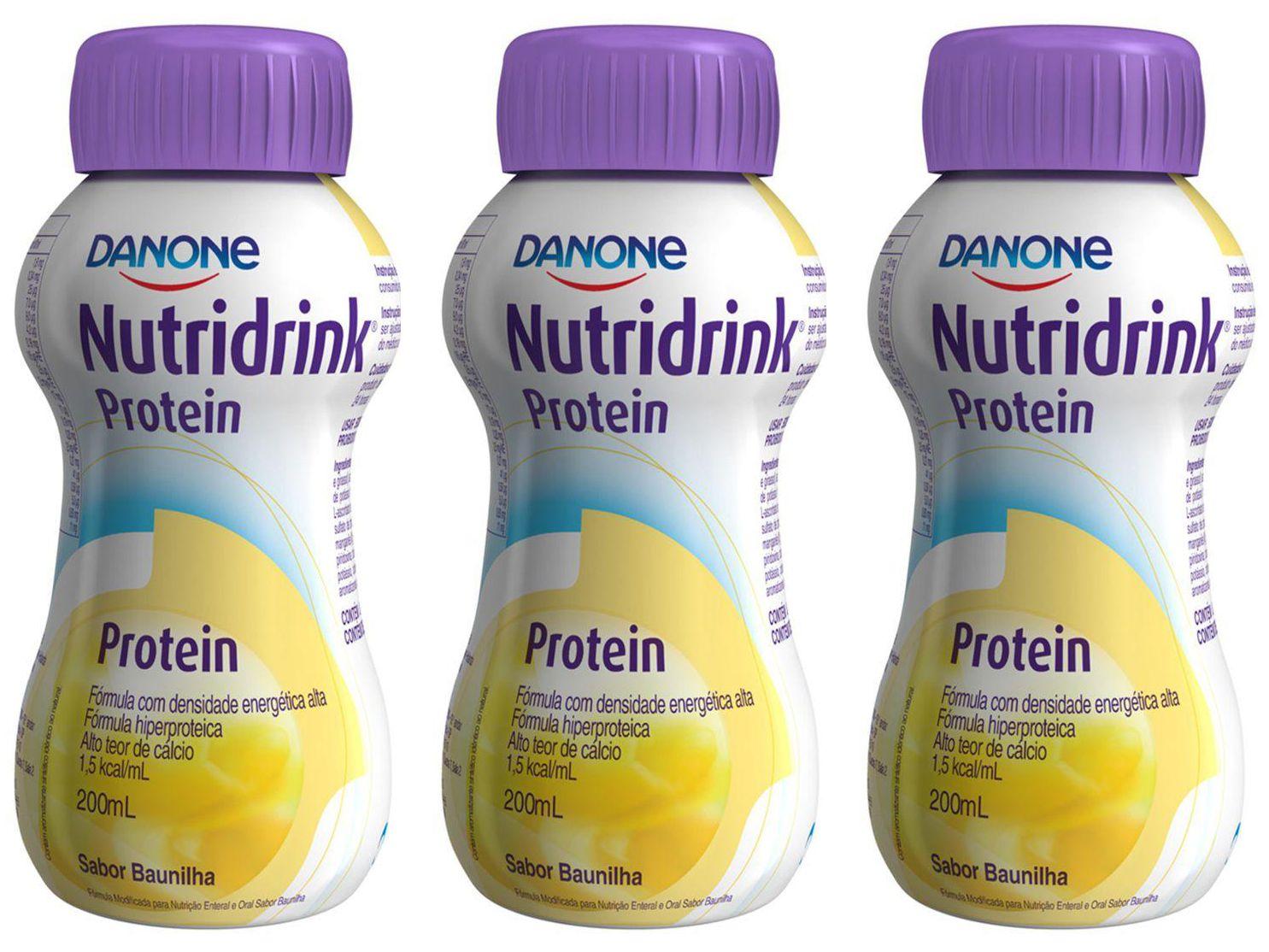Kit Suplemento Alimentar Adulto Nutridrink Protein - Baunilha 200ml 3 Unidades