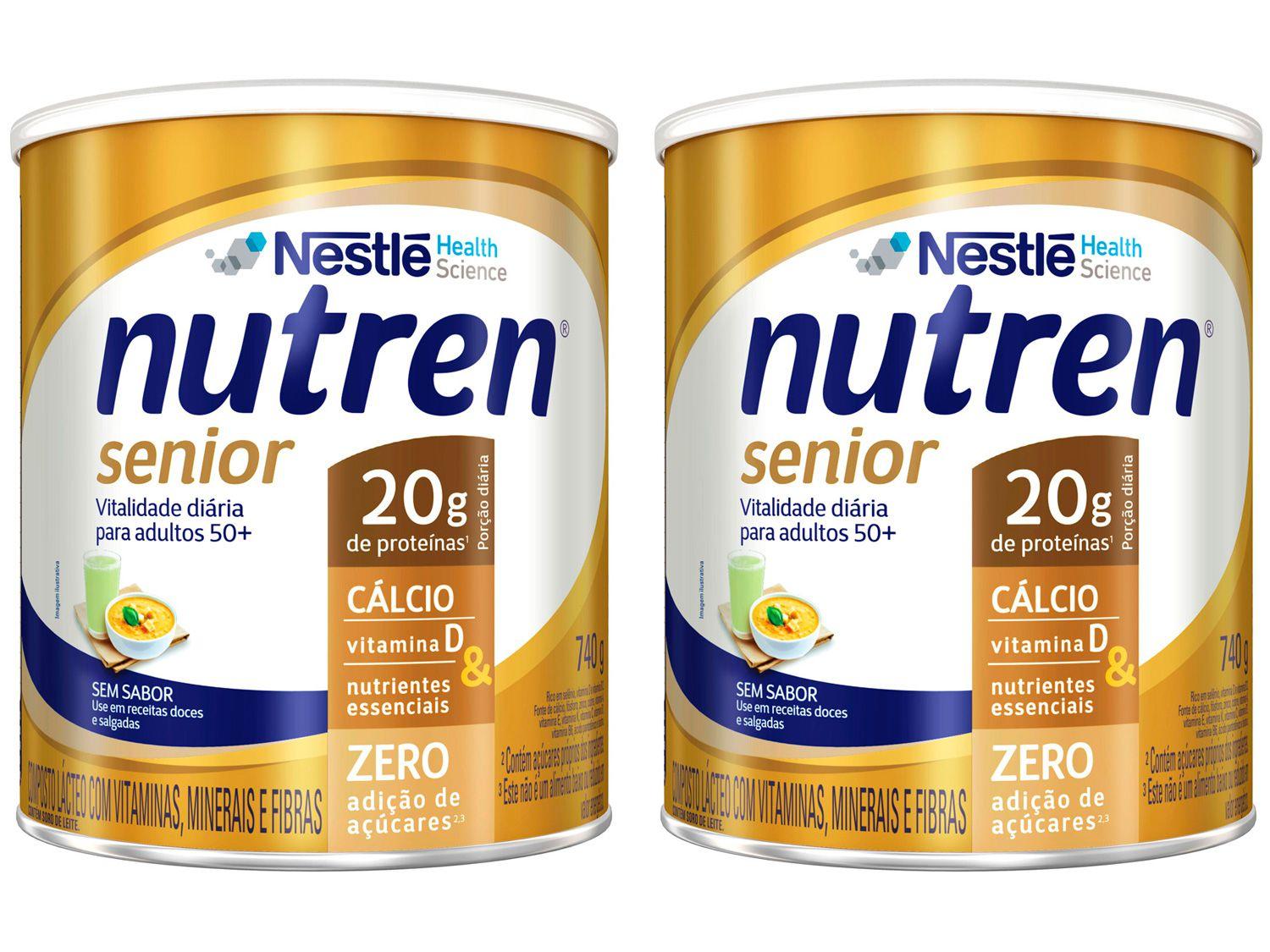 Kit Composto Lácteo Nutren Senior Sem Sabor - Integral 740g 2 Unidades