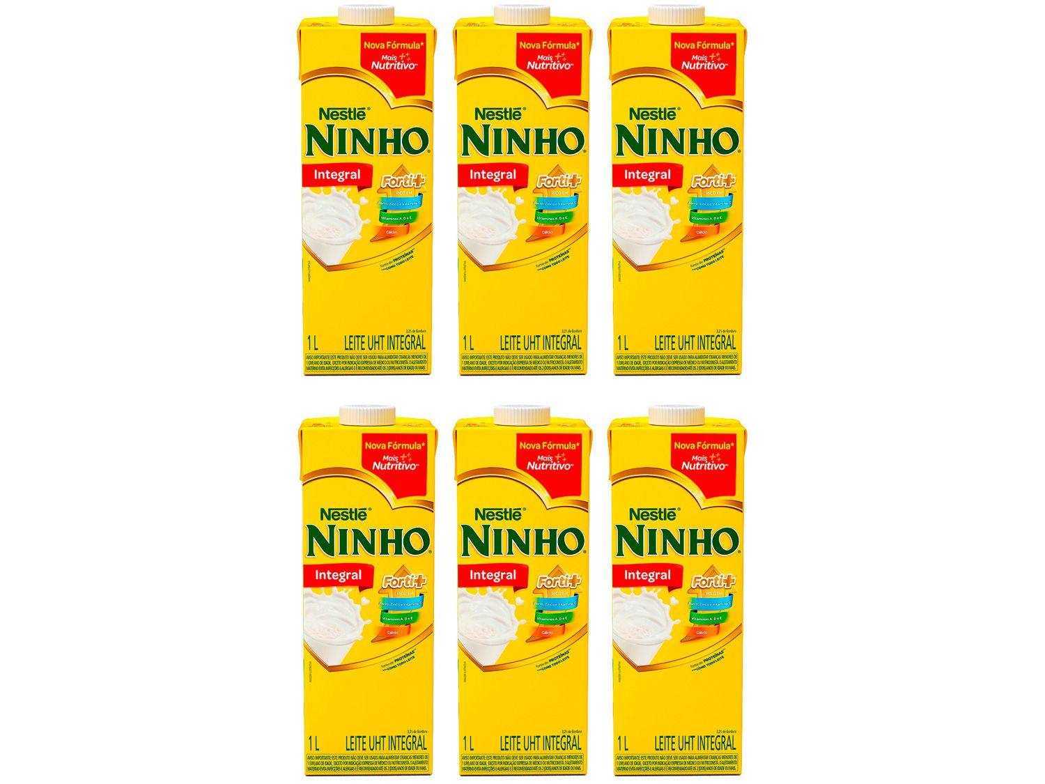 Kit Leite Integral UHT Ninho 1L 6 Unidades