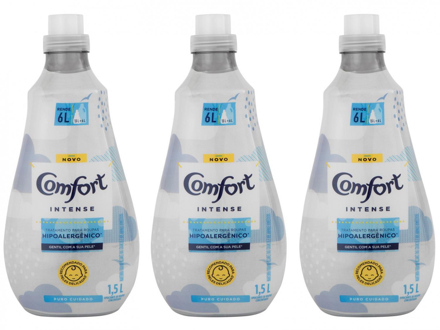 Kit Amaciante Comfort Puro Cuidado Intense - Concentrado 1,5L 3 Unidades