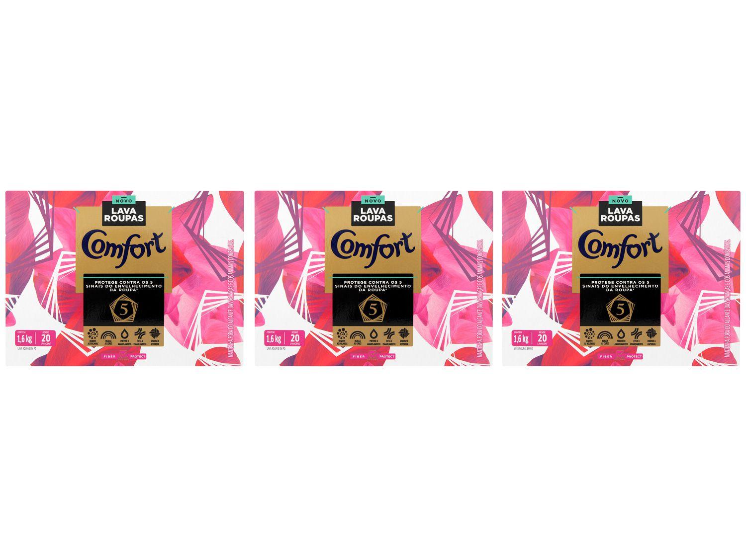 Kit Sabão em Pó Comfort Fiber Protect 1,6kg - 3 Unidades