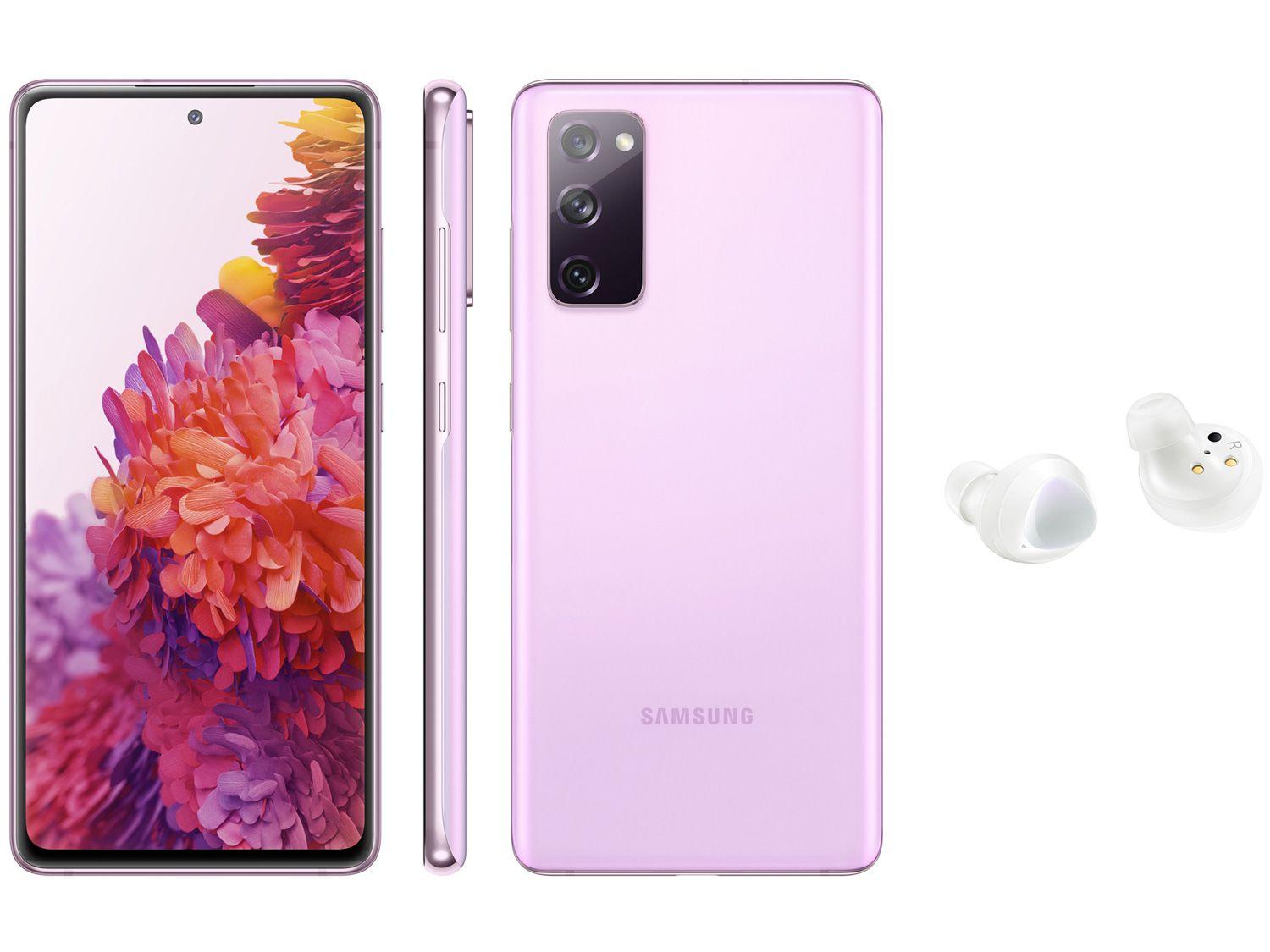 Smartphone Samsung Galaxy S20 FE 128GB Cloud - Lavander + Fone de Ouvido Bluetooth Galaxy Buds+
