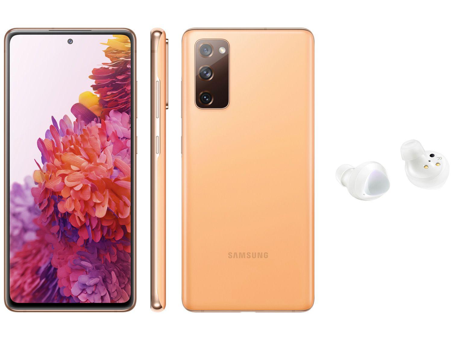 Smartphone Samsung Galaxy S20 FE 128GB Cloud - Orange + Fone de Ouvido Bluetooth Galaxy Buds+