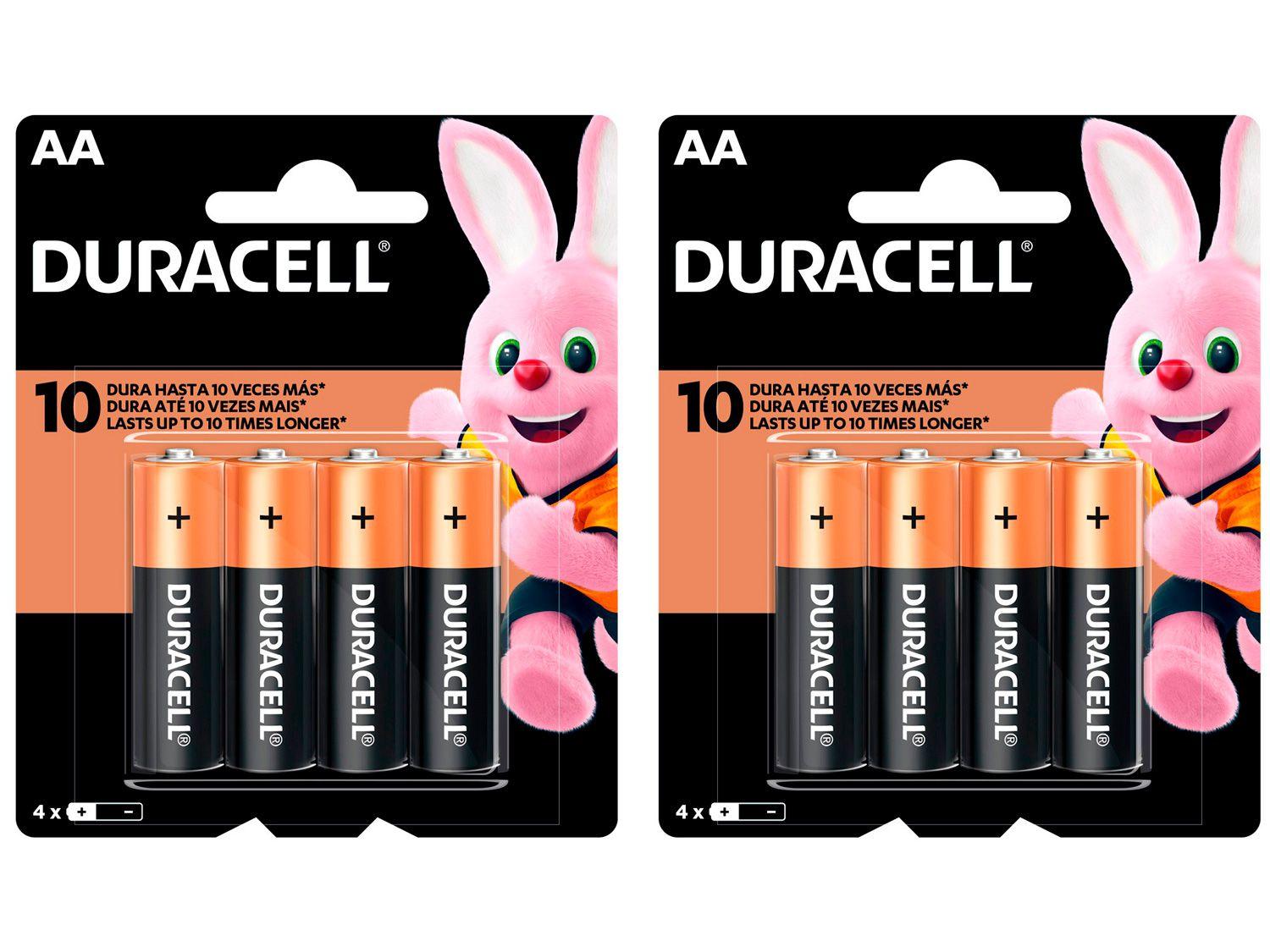 Kit com 8 Unidades de Pilha Alcalina AA Duracell