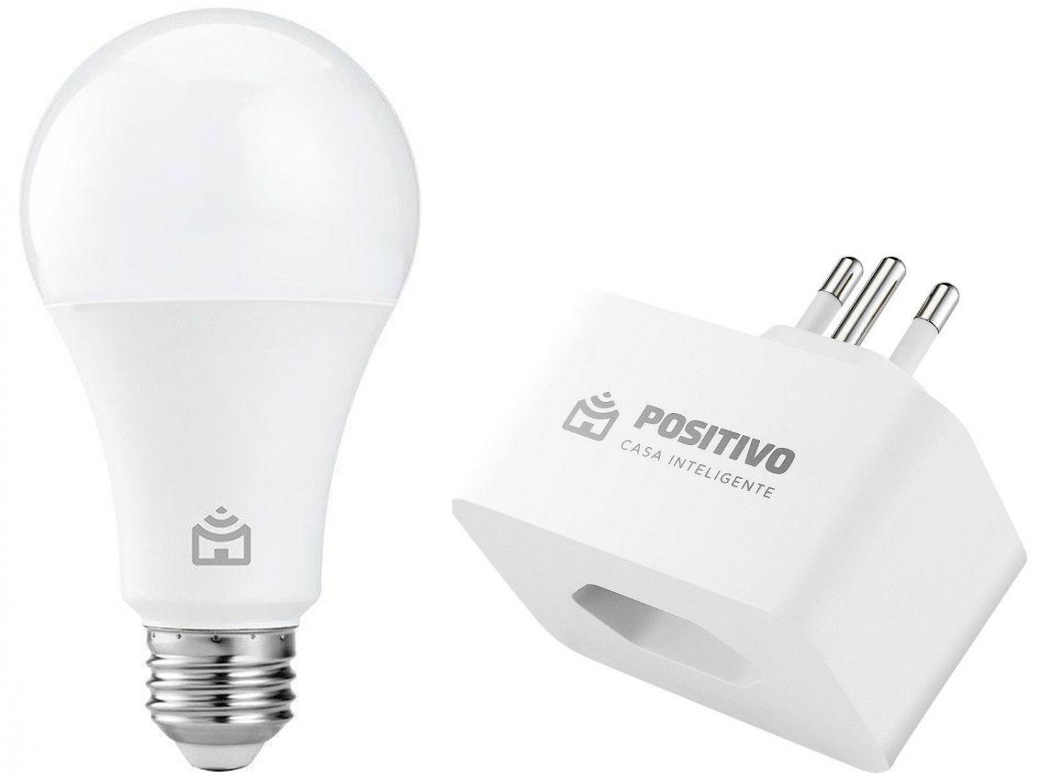 Tomada Inteligente Wi-Fi Positivo Smart Home - Smart Plug + Lâmpada Inteligente Positivo 9W