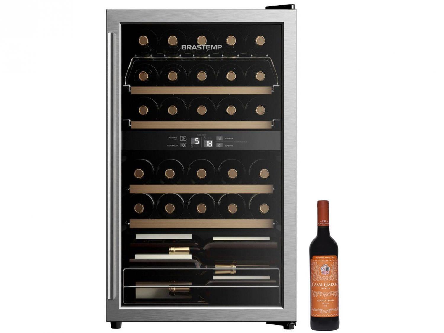 Adega Climatizada Brastemp 33 Garrafas - BZB33 BE + Vinho Tinto Seco Casal Garcia 750ml