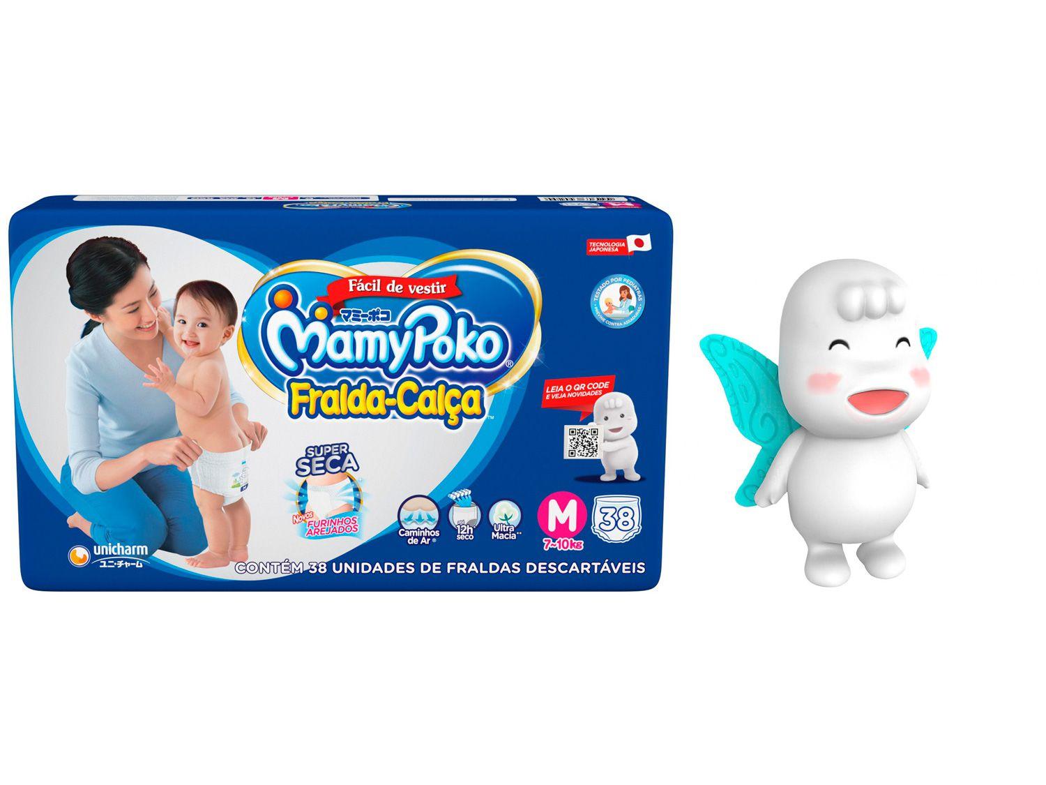 Fralda Calça MamyPoko Jumbo Tam. M 7 a 10kg - 38 Unidades + Boneco Conto de Fadas Poko-Chan