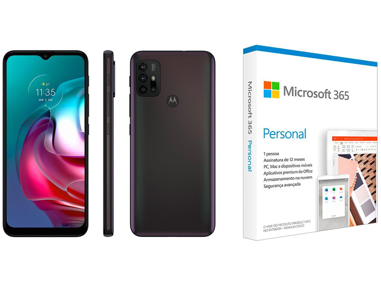 Smartphone Motorola Moto G30 128GB Dark Prism 4G - 4GB RAM + Microsoft 365 Personal 1TB OneDrive