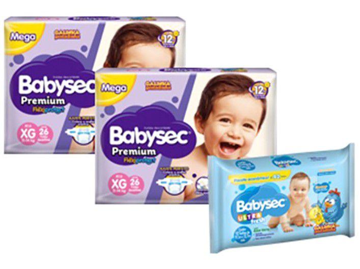 Kit Fraldas Babysec Galinha Pintadinha Tam. XG - 2 Pacotes 26 Unidades Cada + Toalha Umedecida
