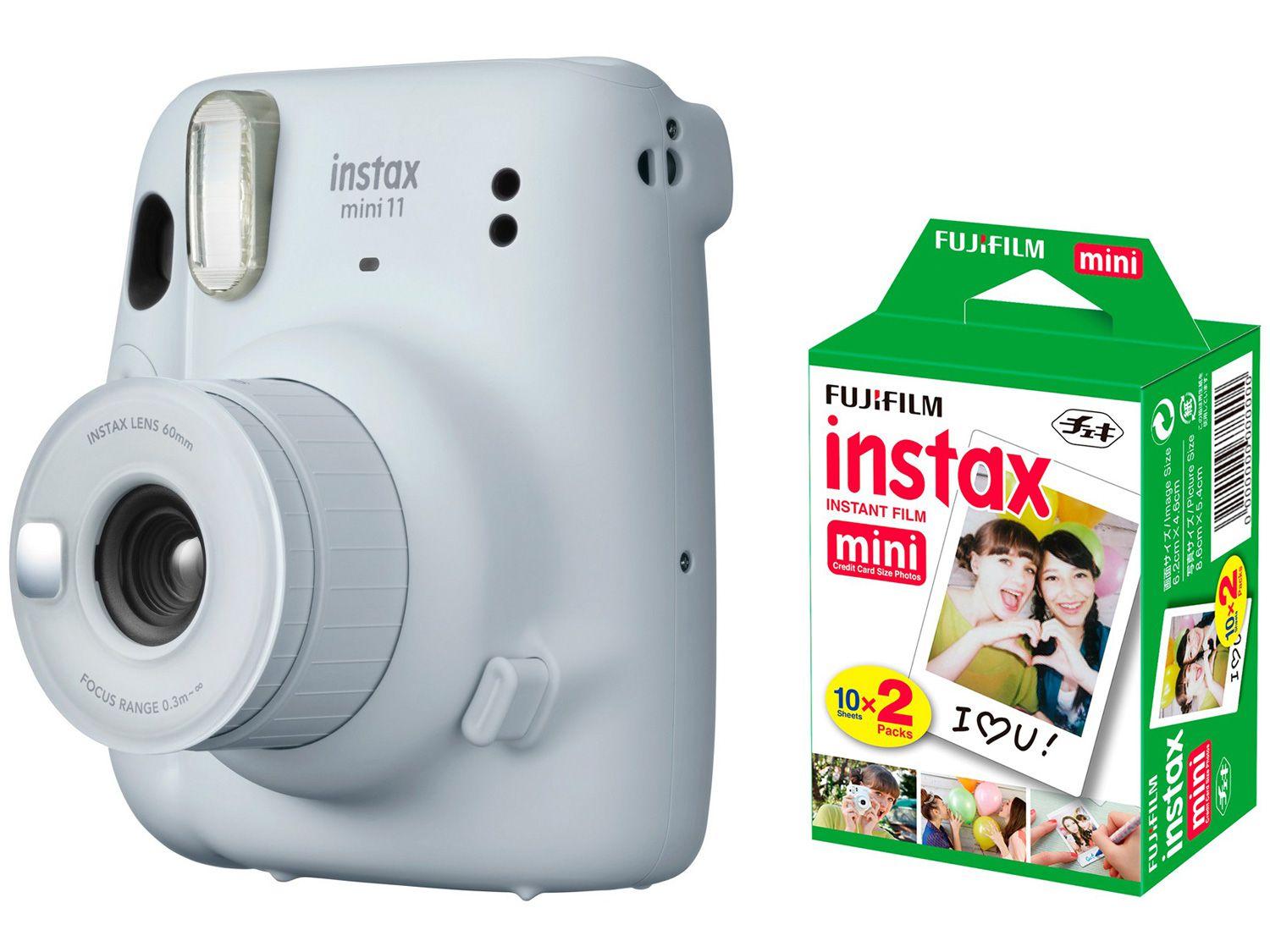 Instax Mini 11 Fujifilm Branco Flash - Automático + Filme Instantâneo Fujifilm 20 Poses