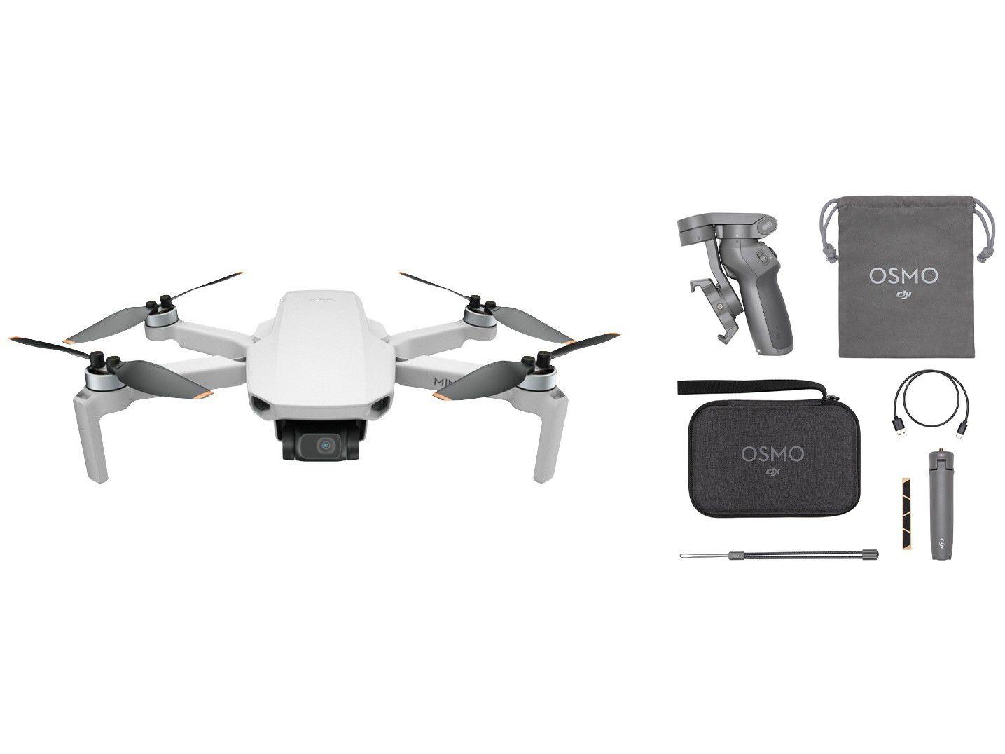 Estabilizador para Câmera Bluetooth com Tripé - DJI + Drone DJI Mini SE Fly More Combo com Câmera
