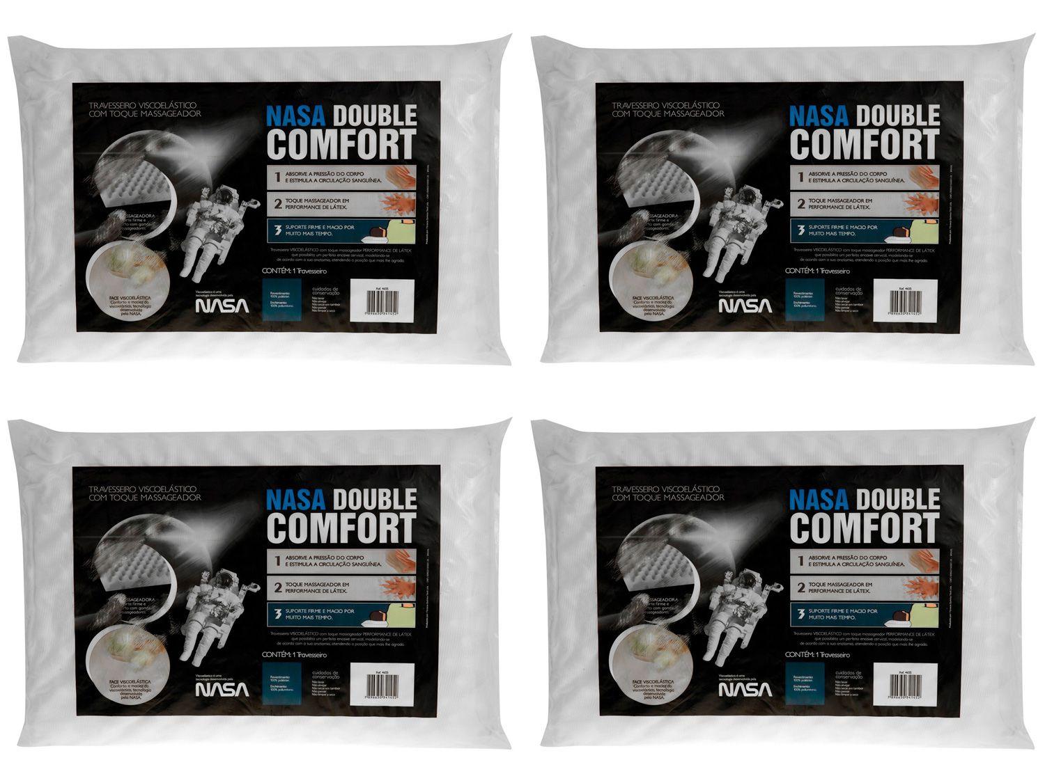 Kit Travesseiro Nasa Fibrasca Viscoelástico - NASA Double Comfort 4 Unidades