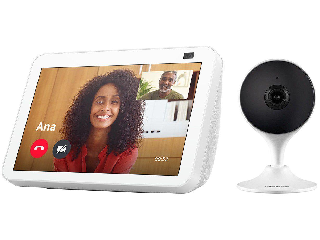 Echo Show 8 Smart Speaker 8" com Alexa + Câmera - de Segurança Inteligente Wi-Fi Intelbras Full HD