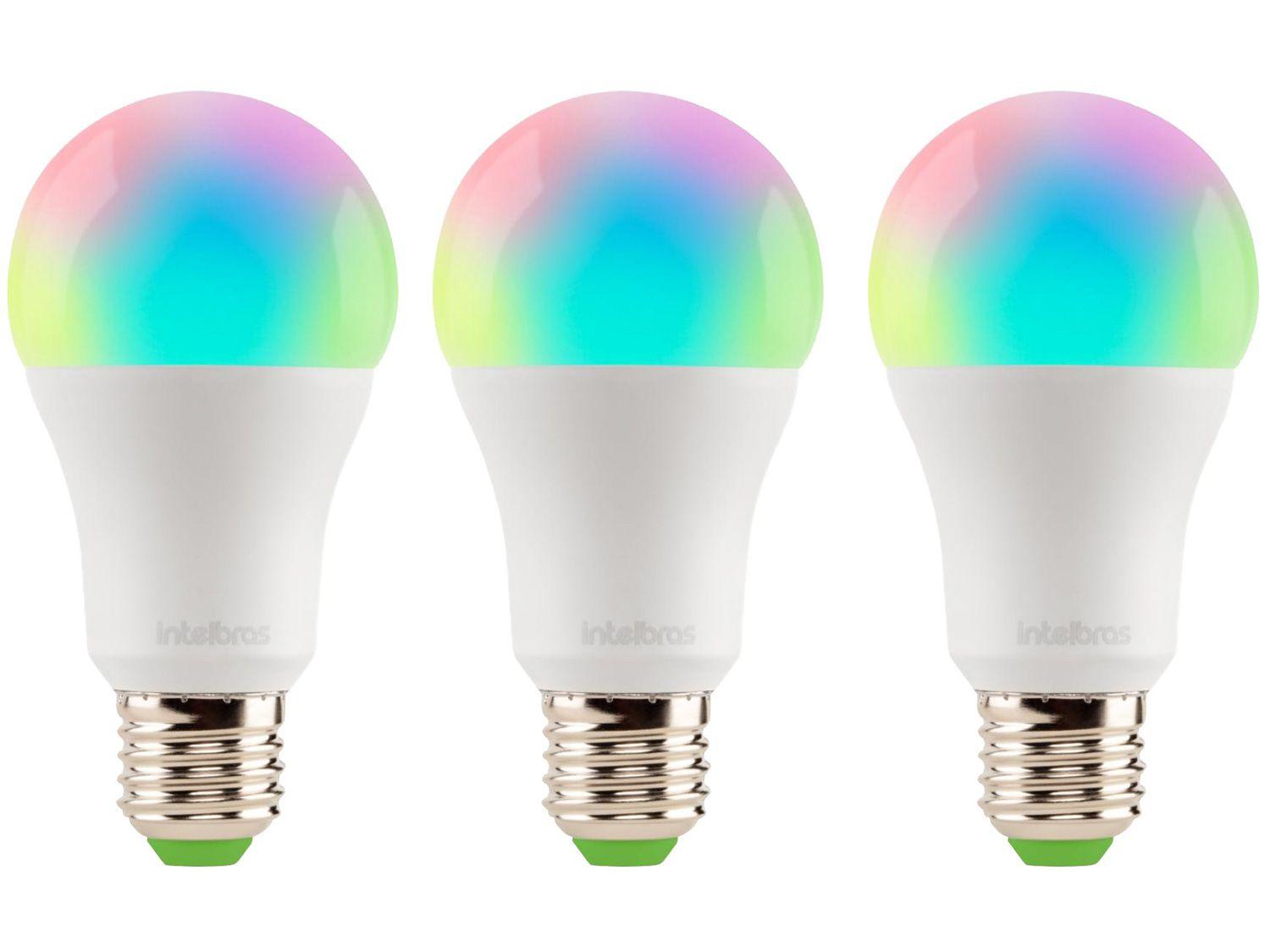 Kit Lâmpadas Inteligentes Smart LED 3 Unidades RGB - E27 10W 2700K-6500K Intelbras Izy EWS 410