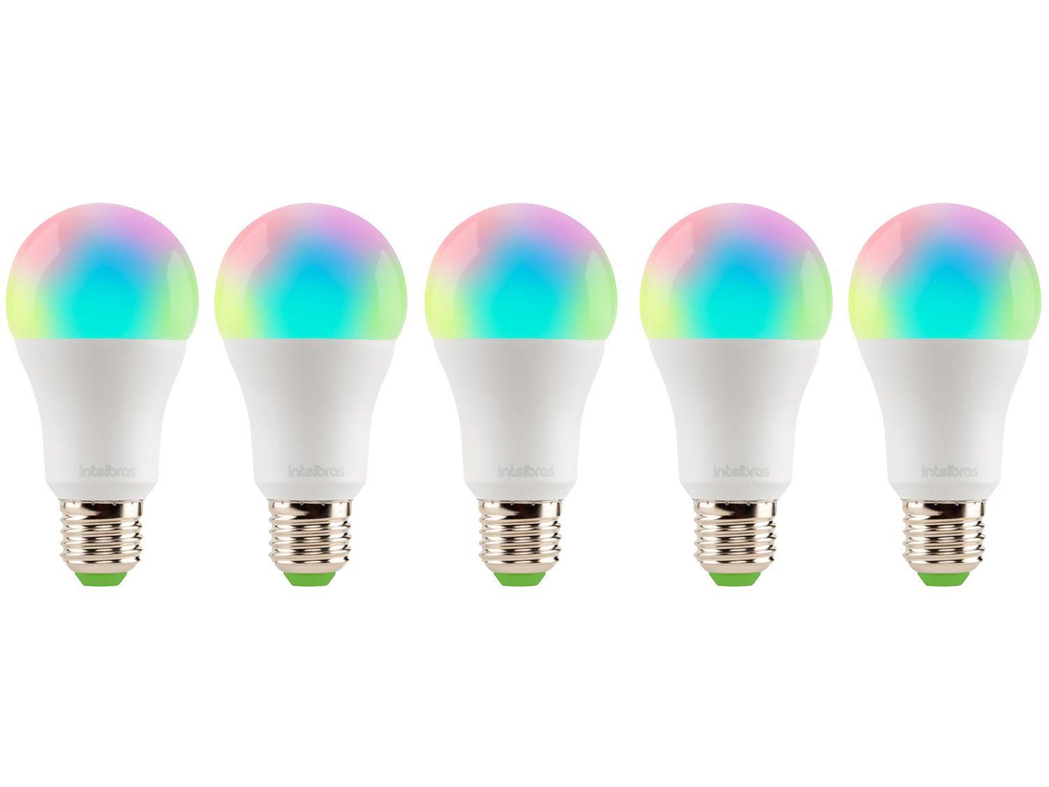 Kit Lâmpadas Inteligentes Smart LED 5 Unidades RGB - E27 10W 2700K-6500K Intelbras Izy EWS 410
