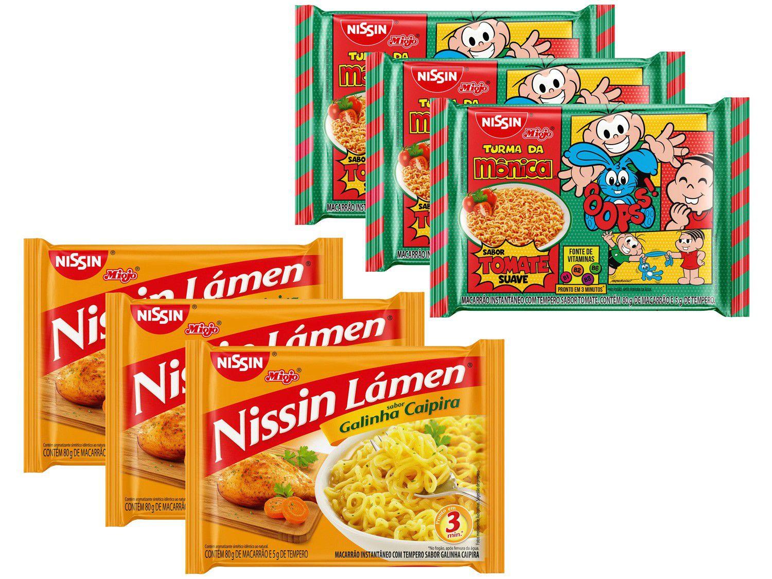 Kit Macarrão Instantâneo Nissin - 6 Unidades com 2 Sabores