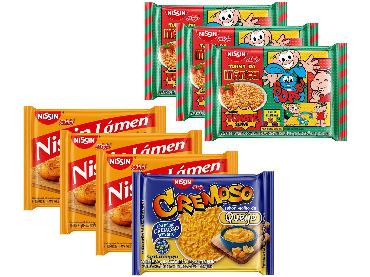Kit Macarrão Instantâneo Nissin - 7 Unidades com 3 Sabores