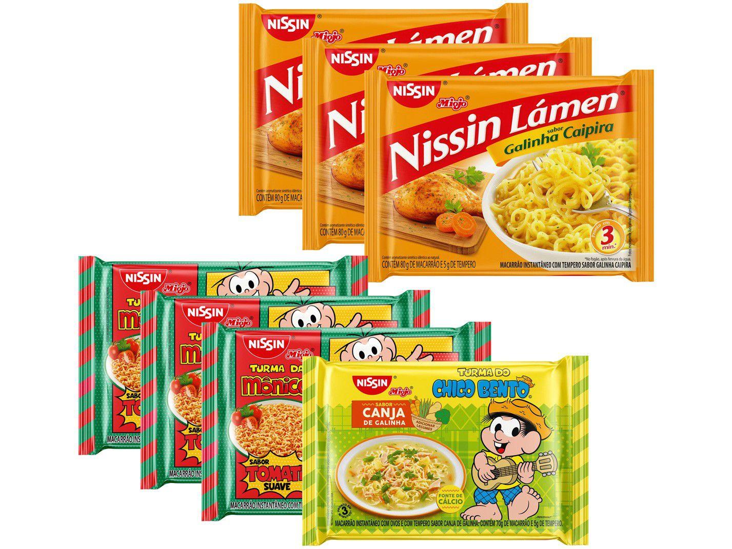 Kit Macarrão Instantâneo Nissin - 7 Unidades com 3 Sabores