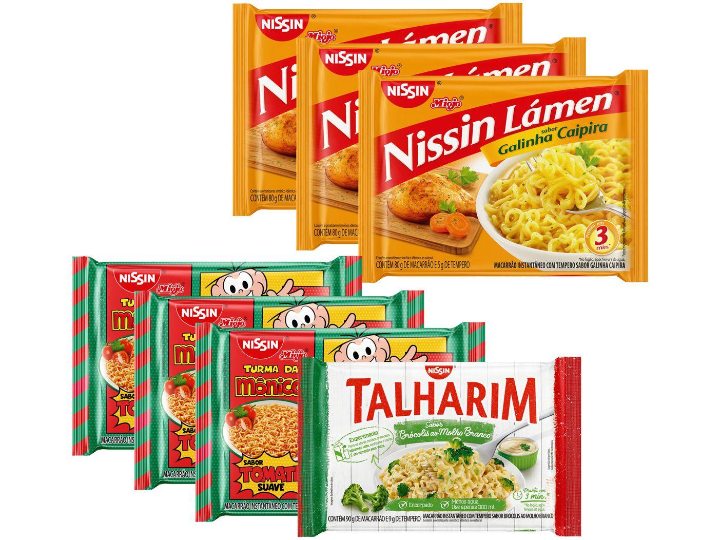 Kit Macarrão Instantâneo Nissin 7 Unidades - com 3 Sabores