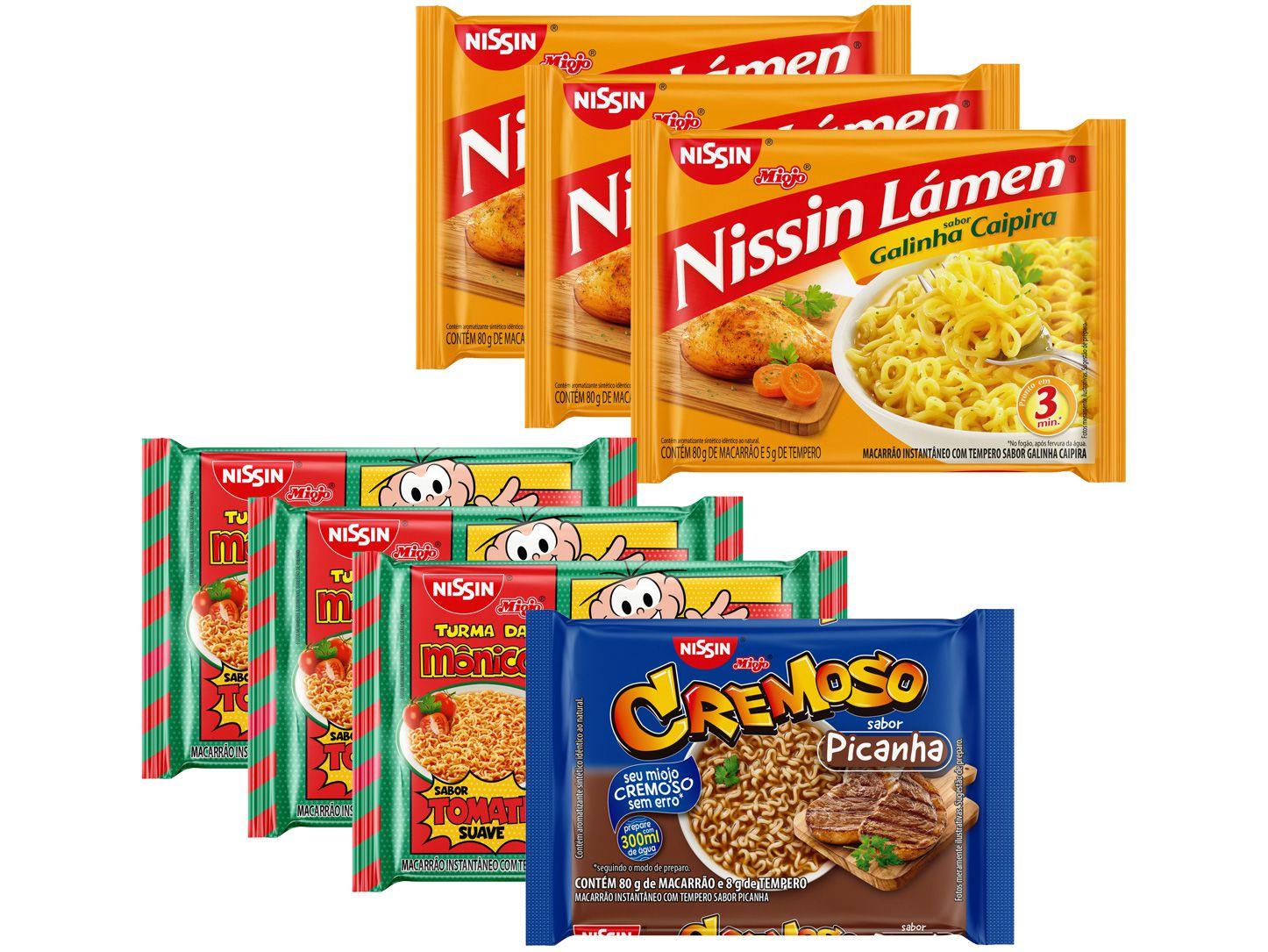 Kit Macarrão Instantâneo Nissin 7 Unidades - com 3 Sabores