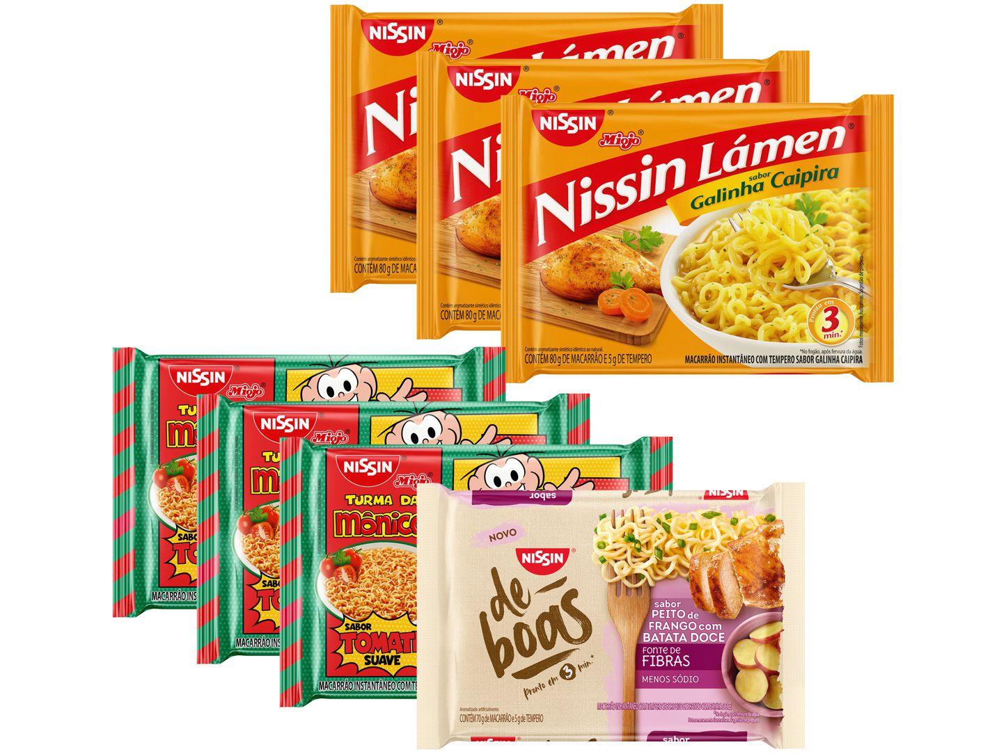 Kit Macarrão Instantâneo Nissin 7 Unidades - com 3 Sabores