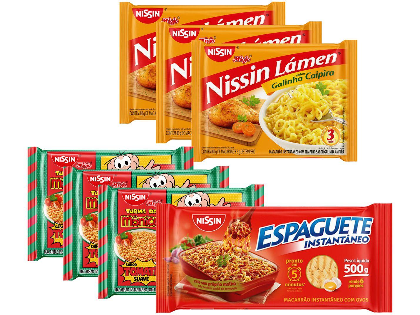 Kit Macarrão Instantâneo Nissin 7 Unidades - com 3 Sabores