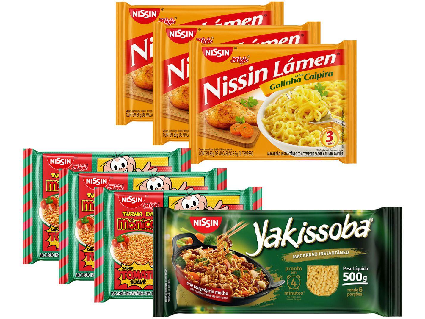 Kit Macarrão Instantâneo Nissin 7 Unidades - com 3 Sabores