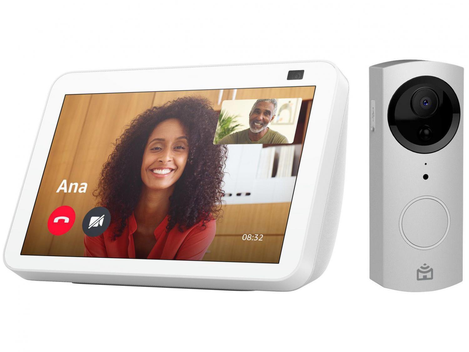 Echo Show 8 2ª Geração Smart Speaker 8" - com Alexa + Vídeo Porteiro Wi-Fi Positivo