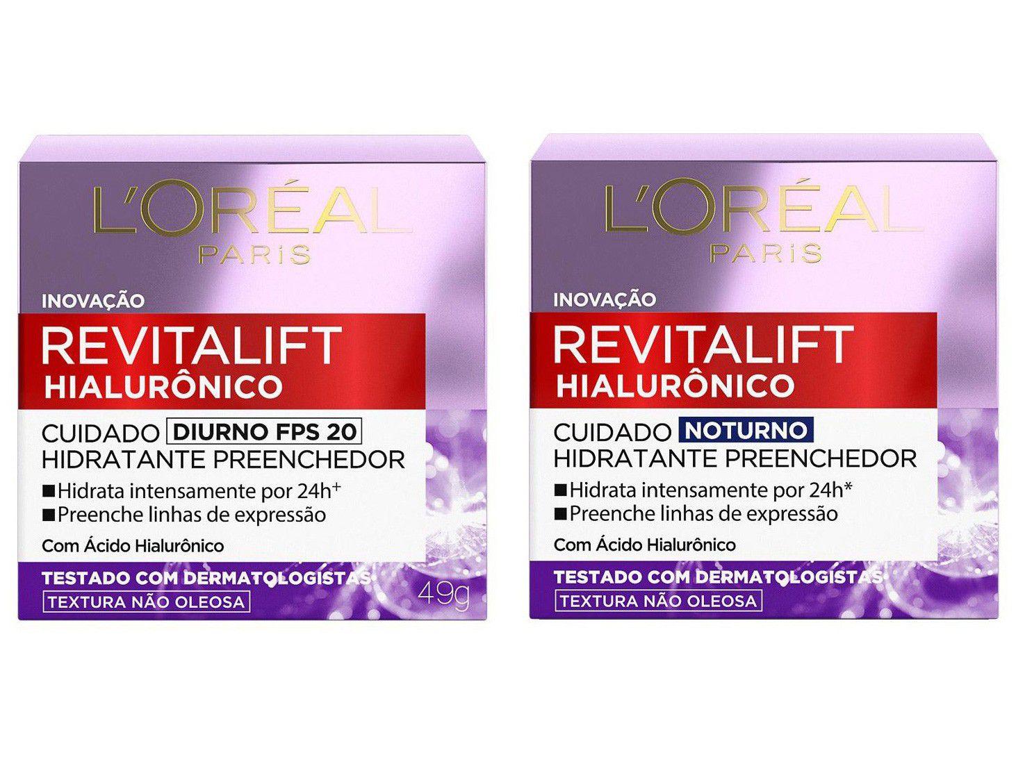 Creme Facial Revitalift Hialurônico + Creme Facial - Anti-idade Hialurônico Noturno
