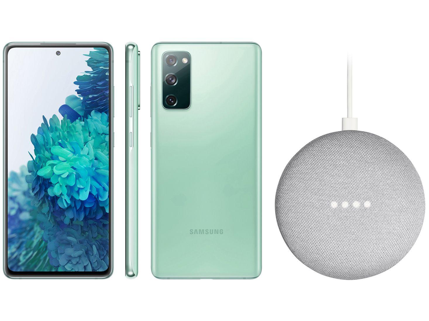 Smartphone Samsung Galaxy S20 FE 128GB Cloud Mint - 6GB RAM + Nest Mini 2ª Geração Smart Speaker