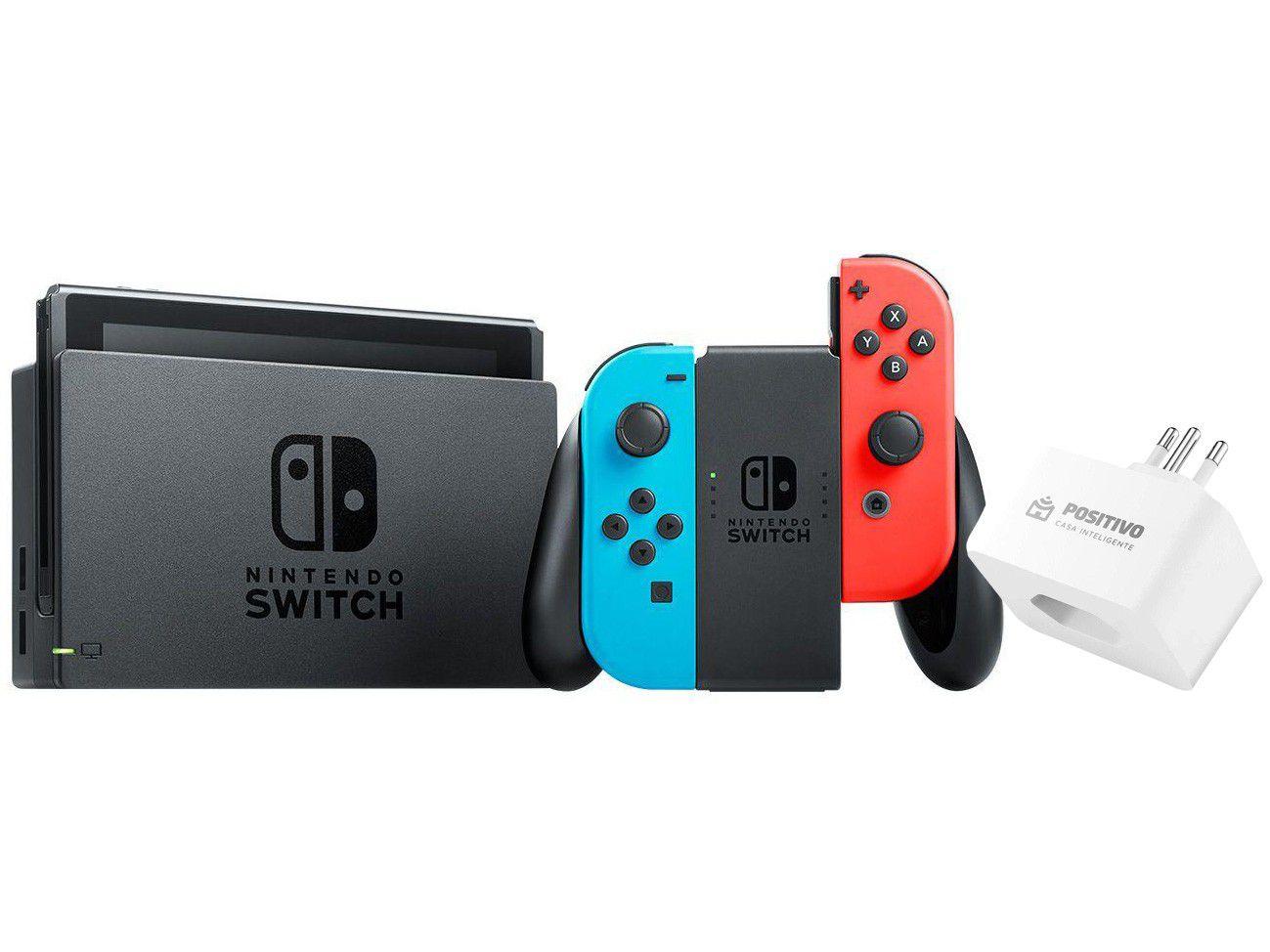 Nintendo Switch 32GB HAC-001-01 1 Controle - Joy-Con + Tomada Inteligente 16A Positivo