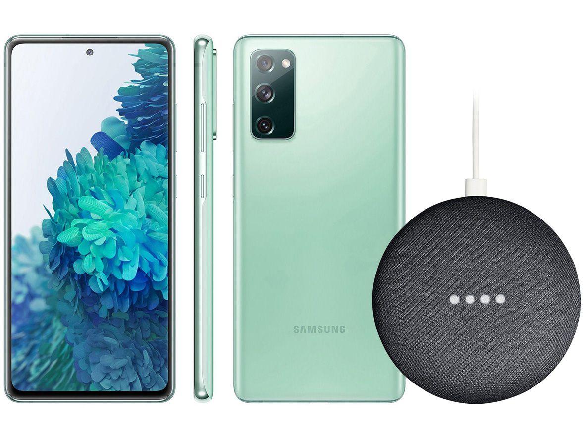 Smartphone Samsung Galaxy S20 FE 128GB Cloud Mint - 6GB RAM + Nest Mini 2ª Geração Smart Speaker