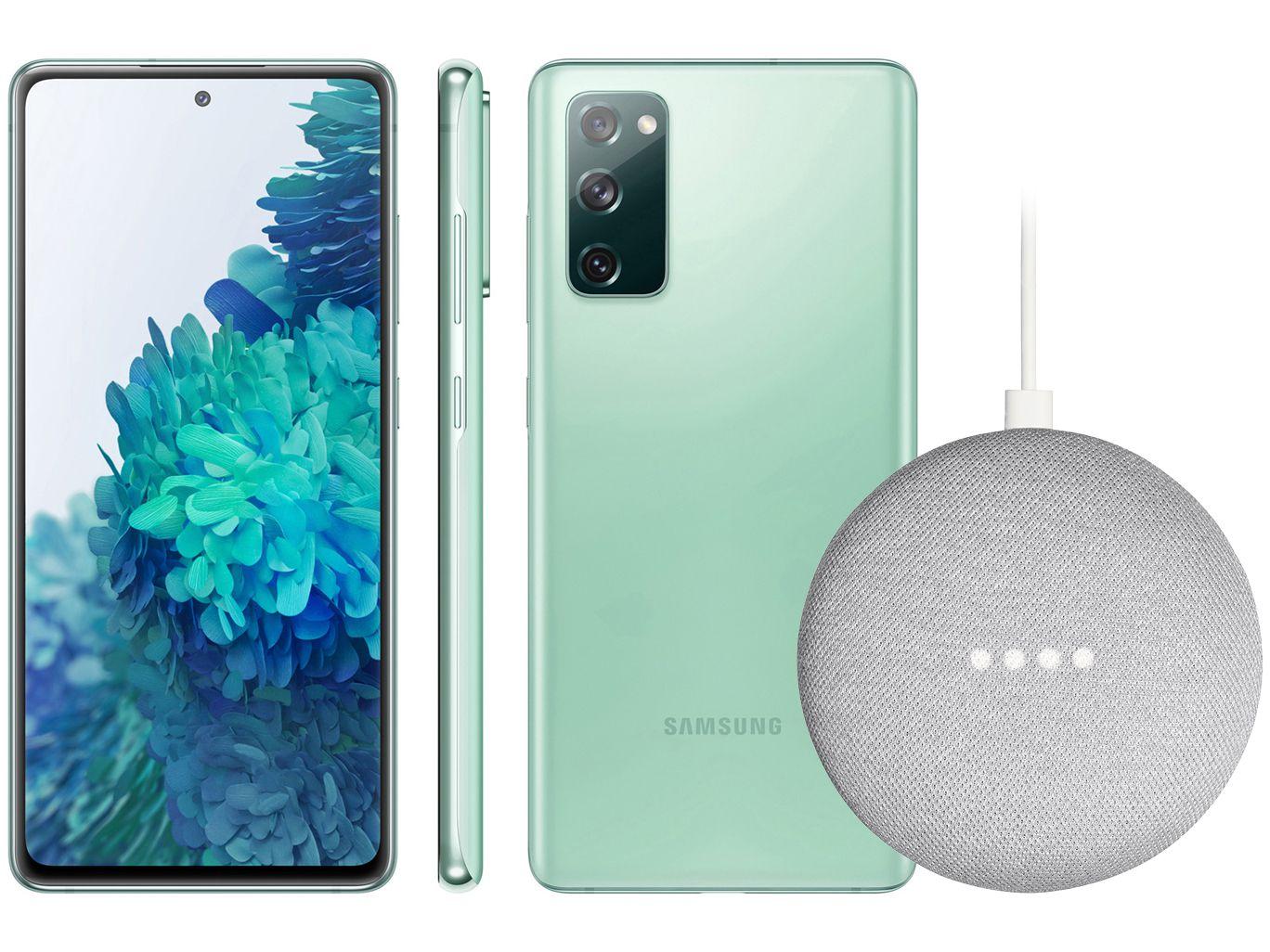 Smartphone Samsung Galaxy S20 FE 128GB - Cloud Mint + Nest Mini 2ª geração Smart Speaker