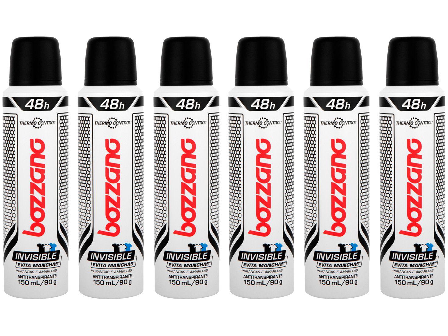 Kit Desodorante Bozzano Thermo Control Invisible - Antitranspirante Masculino 90g 6 Unidades