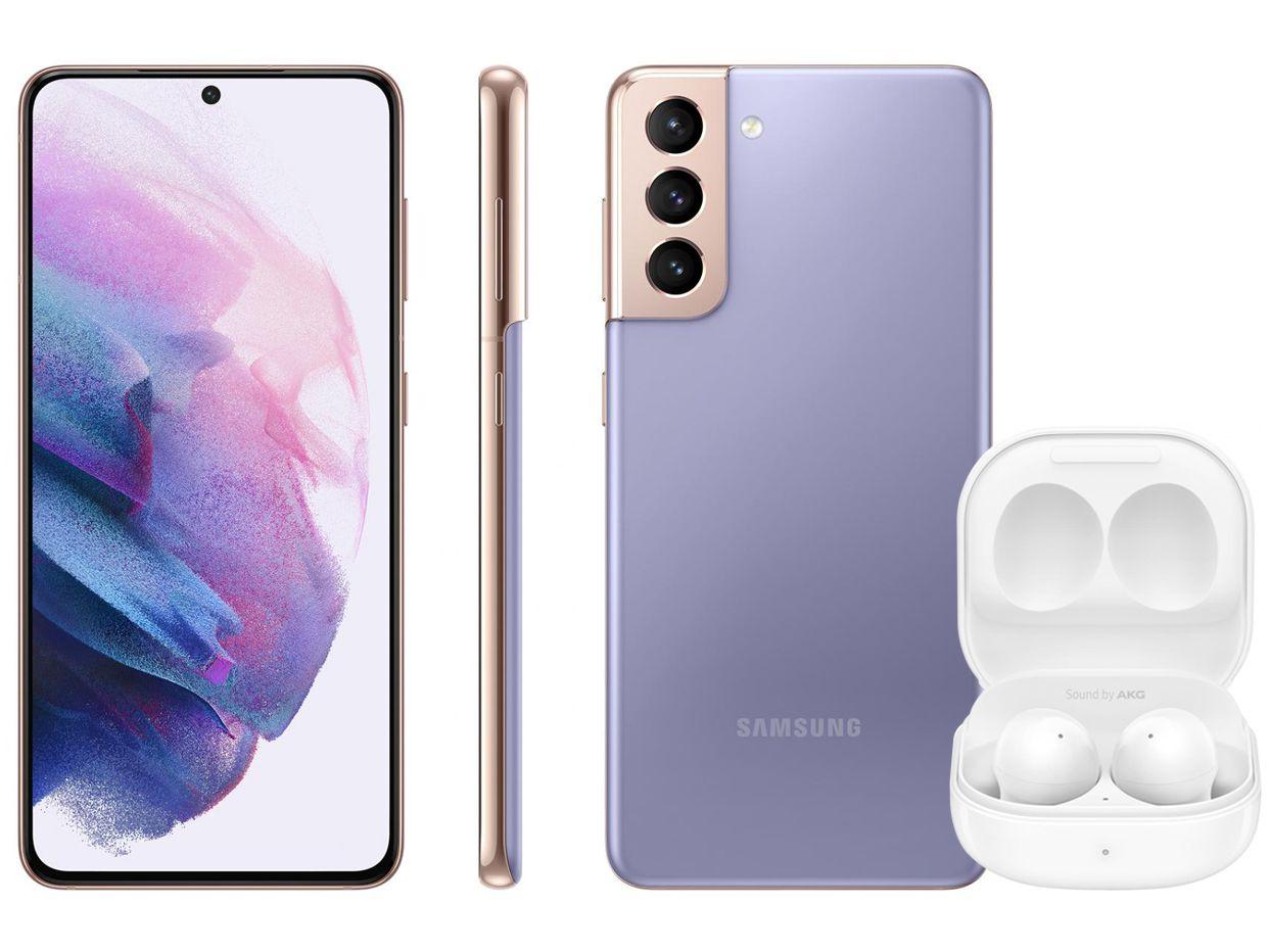 Smartphone Samsung Galaxy S21 128GB Violeta 5G - 8GB RAM + Fone de Ouvido Bluetooth Galaxy Buds2
