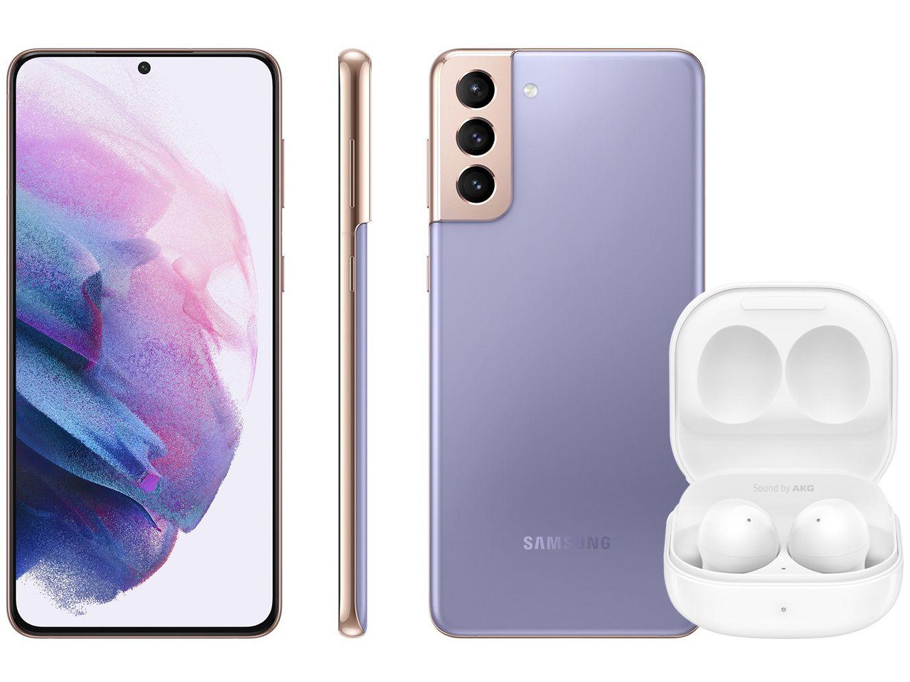 Smartphone Samsung Galaxy S21+ 128GB Violeta 5G - 8GB RAM + Fone de Ouvido Bluetooth Galaxy Buds2