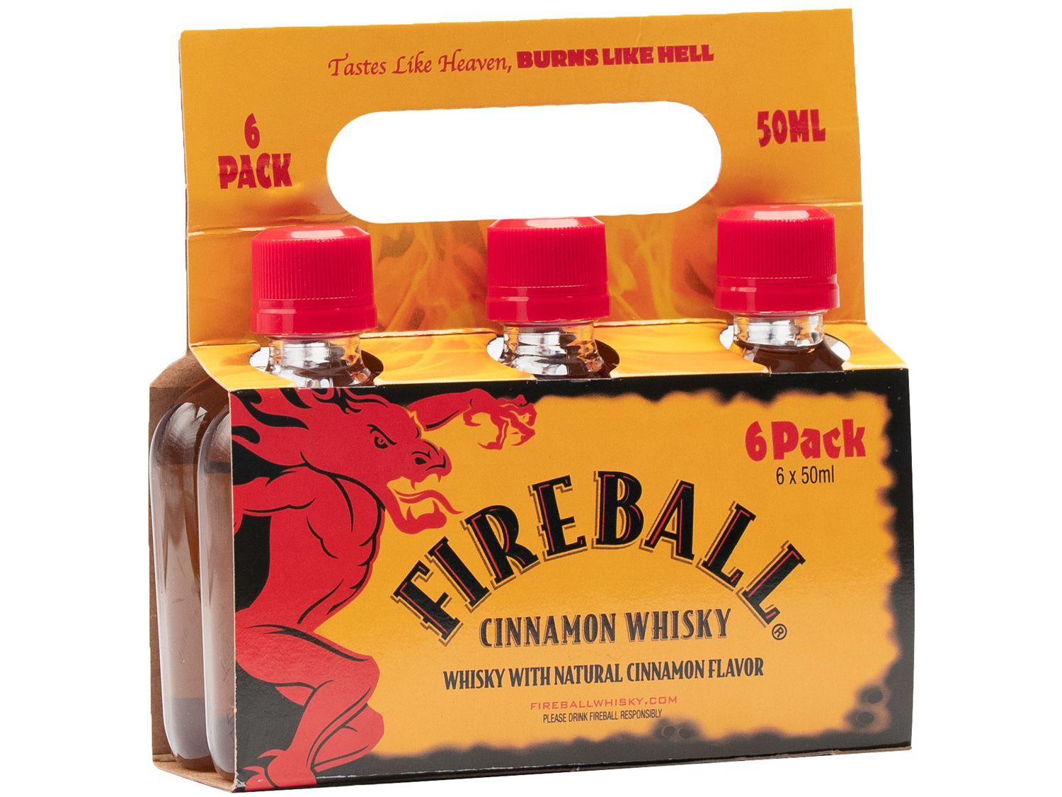 Licor Fireball Canela Red Hot 50ml 6 Unidades
