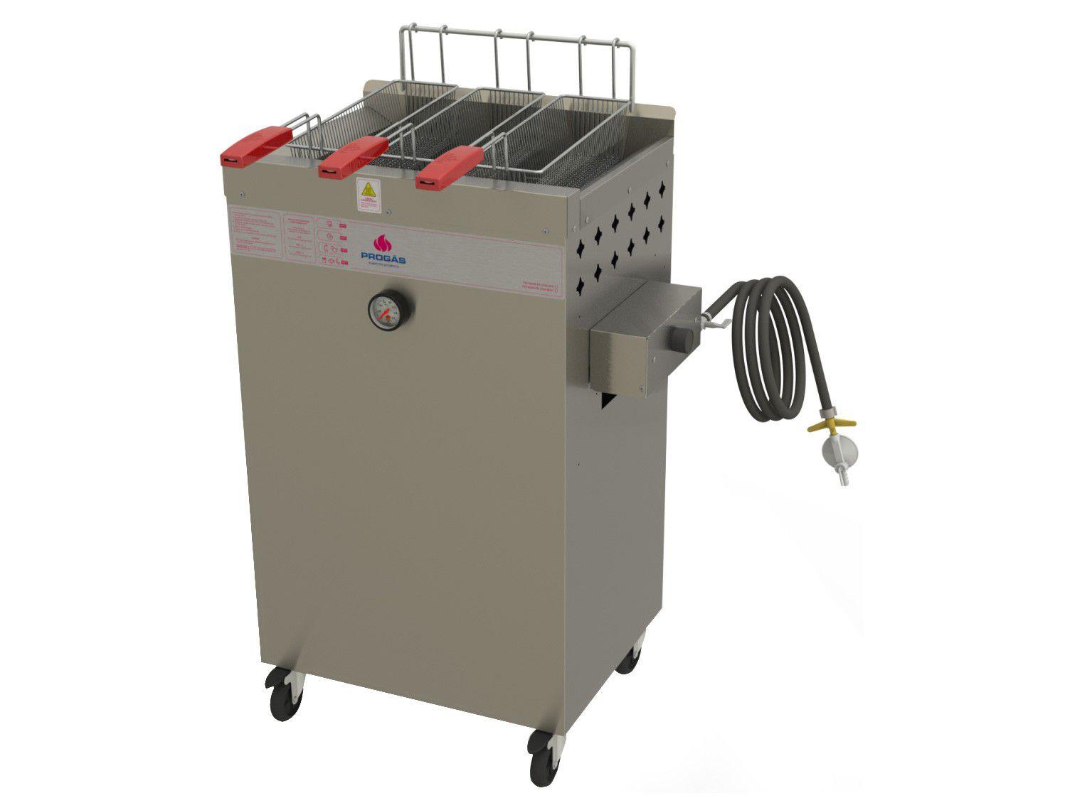 Fritadeira Industrial a Gás Progás - Fry Fritter Style PR-2000BPG 20L 1 Cuba 3 Cestos