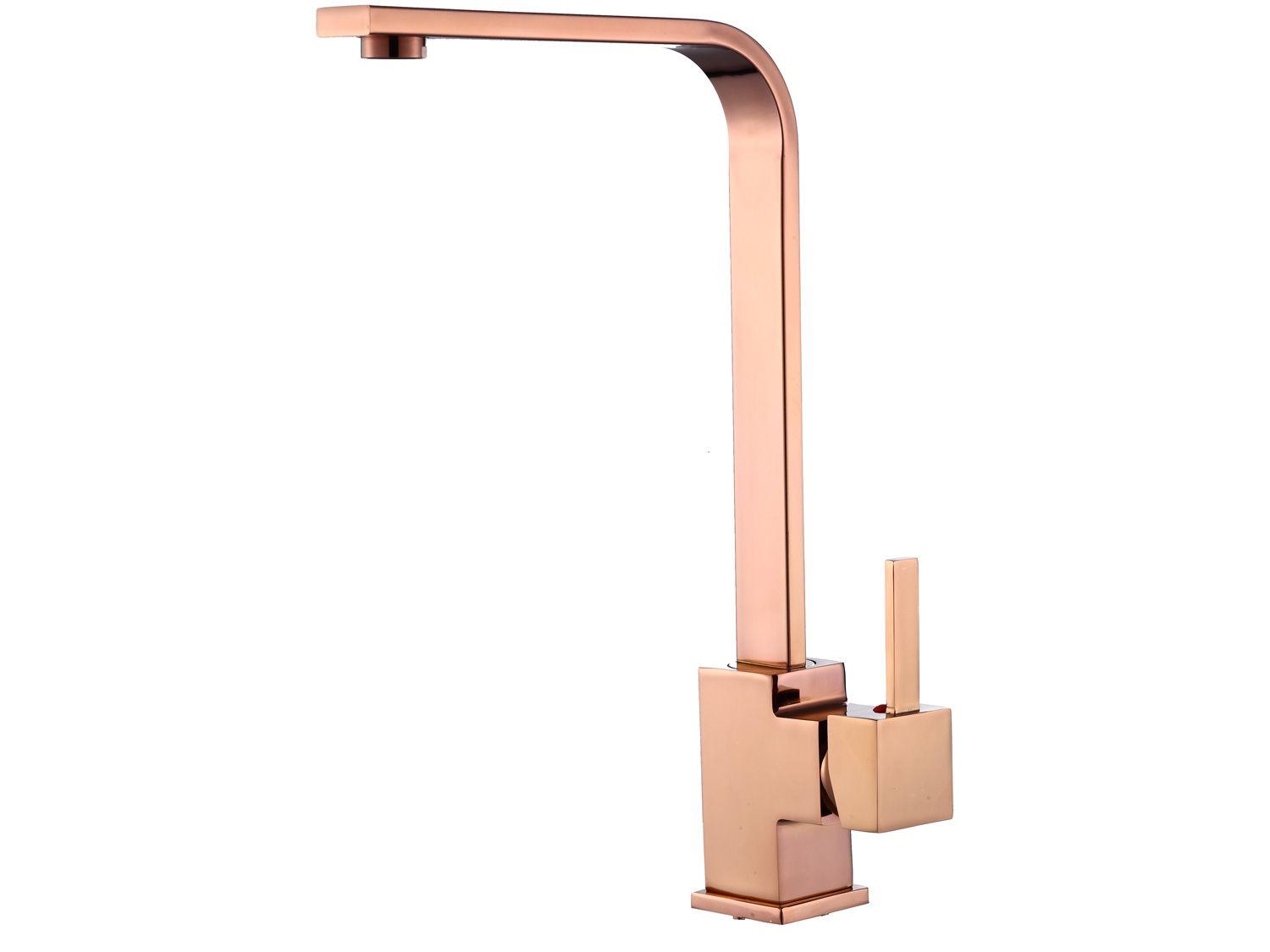 Torneira de Mesa para Cozinha Monocomando Nell - Luxo YL-05 Bica Alta Rosê Gold