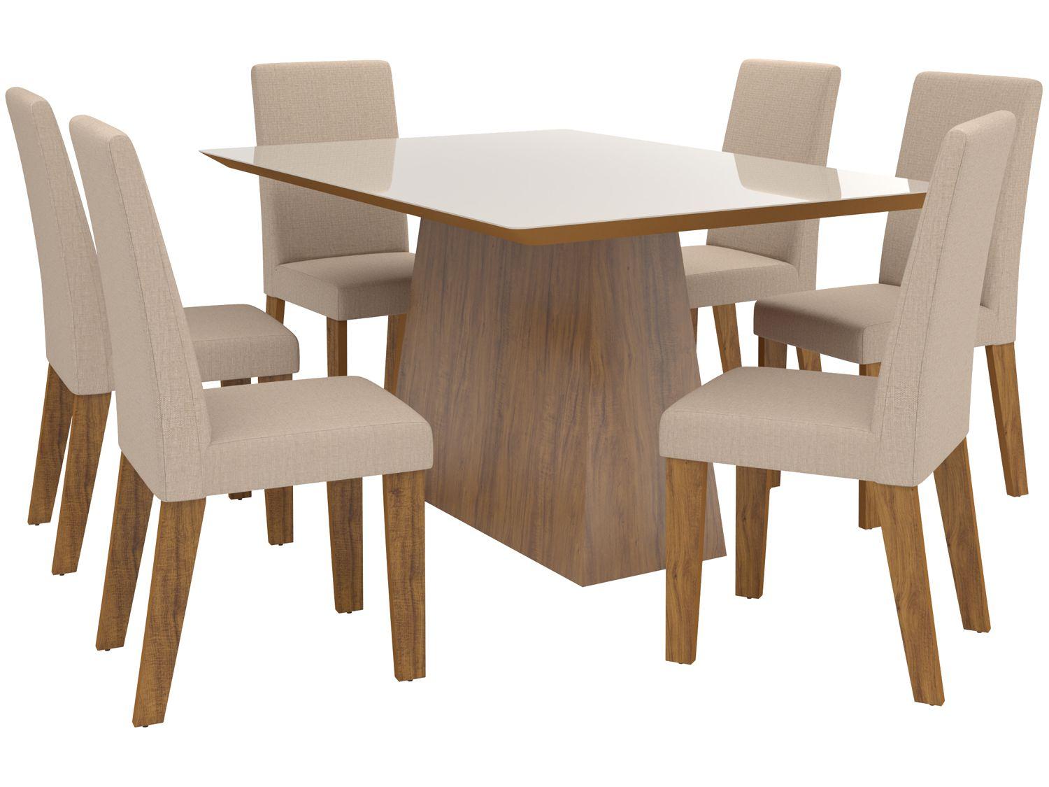 Mesa de Jantar 6 Cadeiras Retangular - Viero Móveis Itajaí Vênus